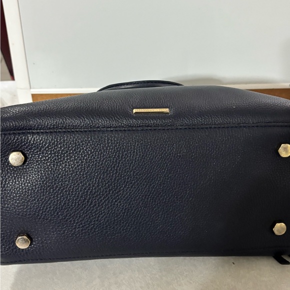 Rebecca Minkoff Geneva Grained Cowhide Dark Blue Leather Women's Bag - Picture 10 of 16